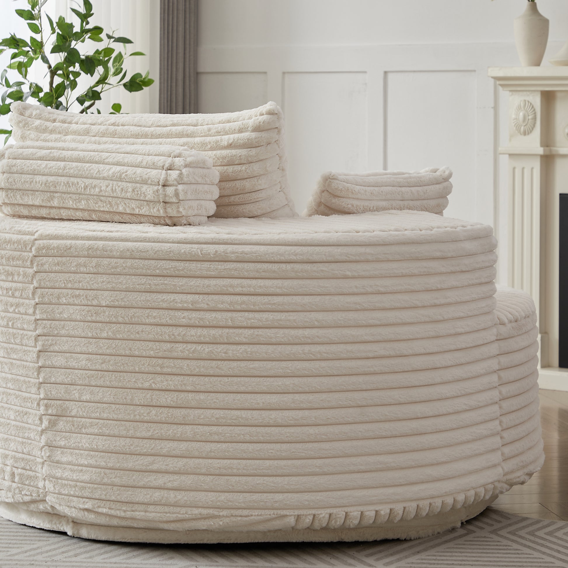 Soft Upholstered Swivel Chair Comfortable Modern Sleeper for Bedroom and Lounge Area
