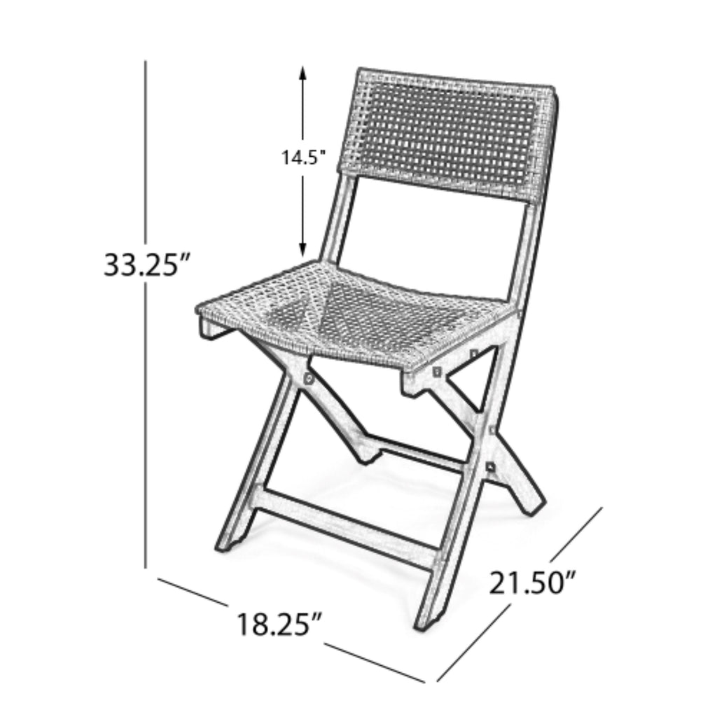 French Country Bistro Chairs Set of 2 Woven Back Dining Chairs for Indoor Outdoor
