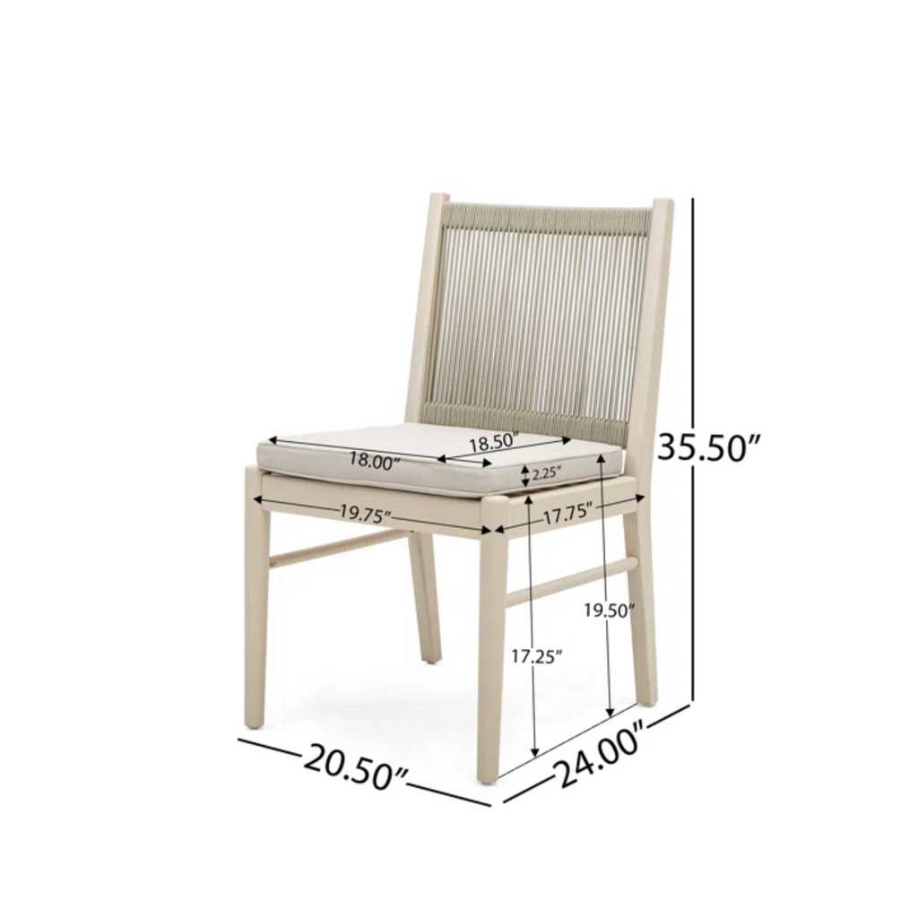 Outdoor Woven Back Dining Chair Set with Cushions, Weather Resistant Patio Seating