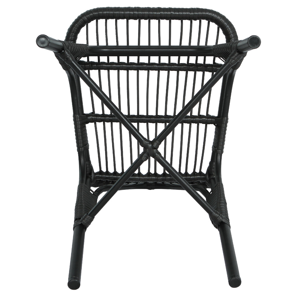 Outdoor PE Wicker Patio Dining Chairs Set of 2 Rattan Bistro Chairs for Backyard