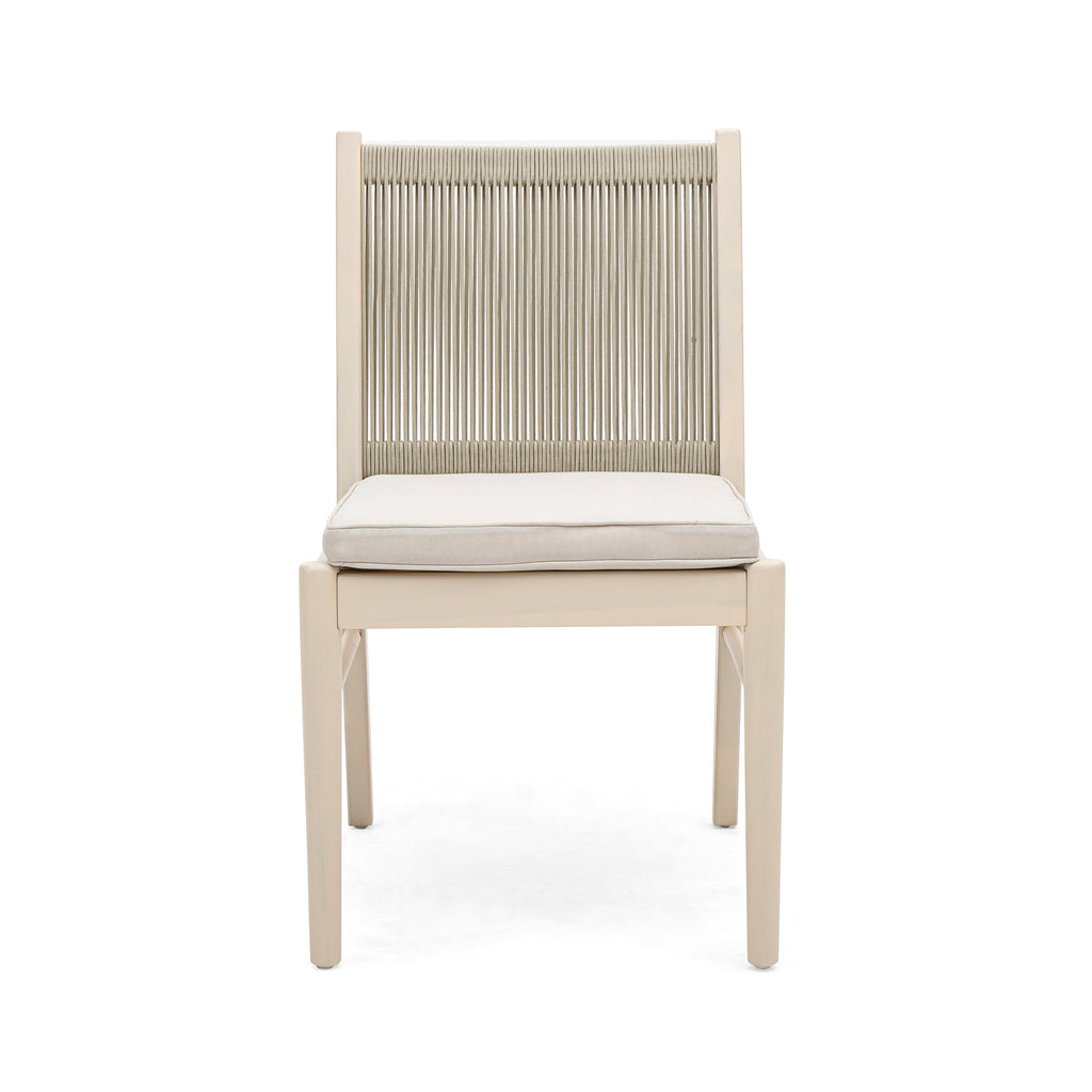 Outdoor Woven Back Dining Chair Set with Cushions, Weather Resistant Patio Seating