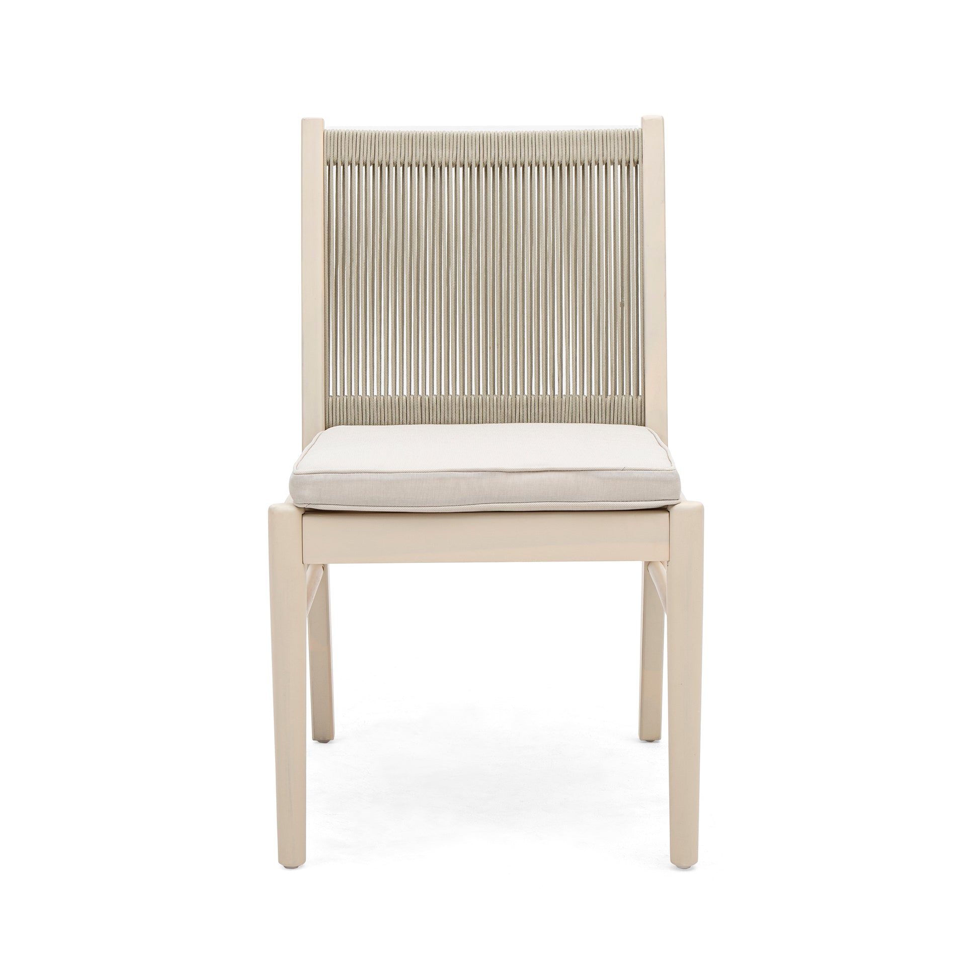 Outdoor Woven Back Dining Chair Set with Cushions, Weather Resistant Patio Seating
