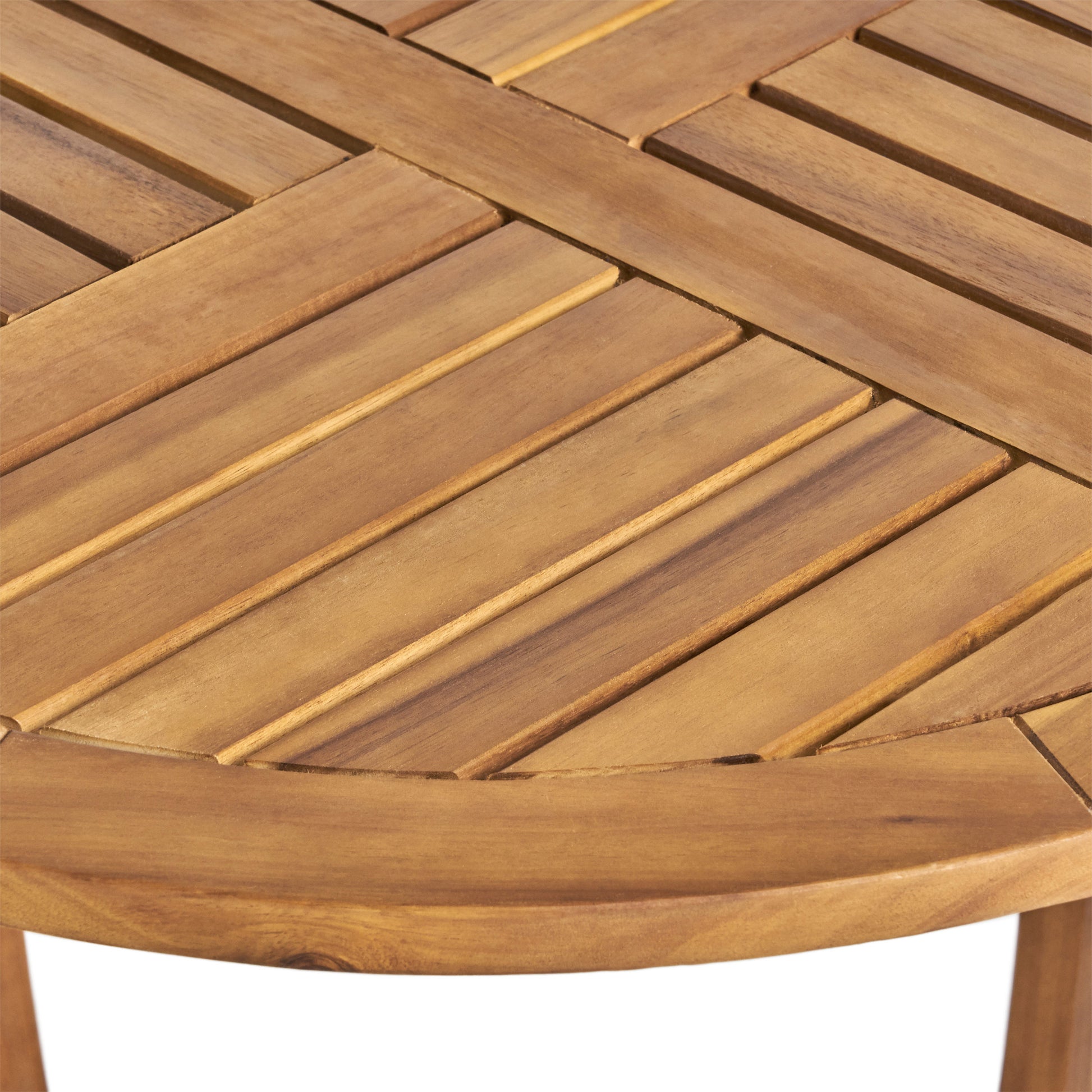 3 Pieces Outdoor Patio Dining Set, Hermosa KD Wood Table & Chairs with Cushions, Teak Finish