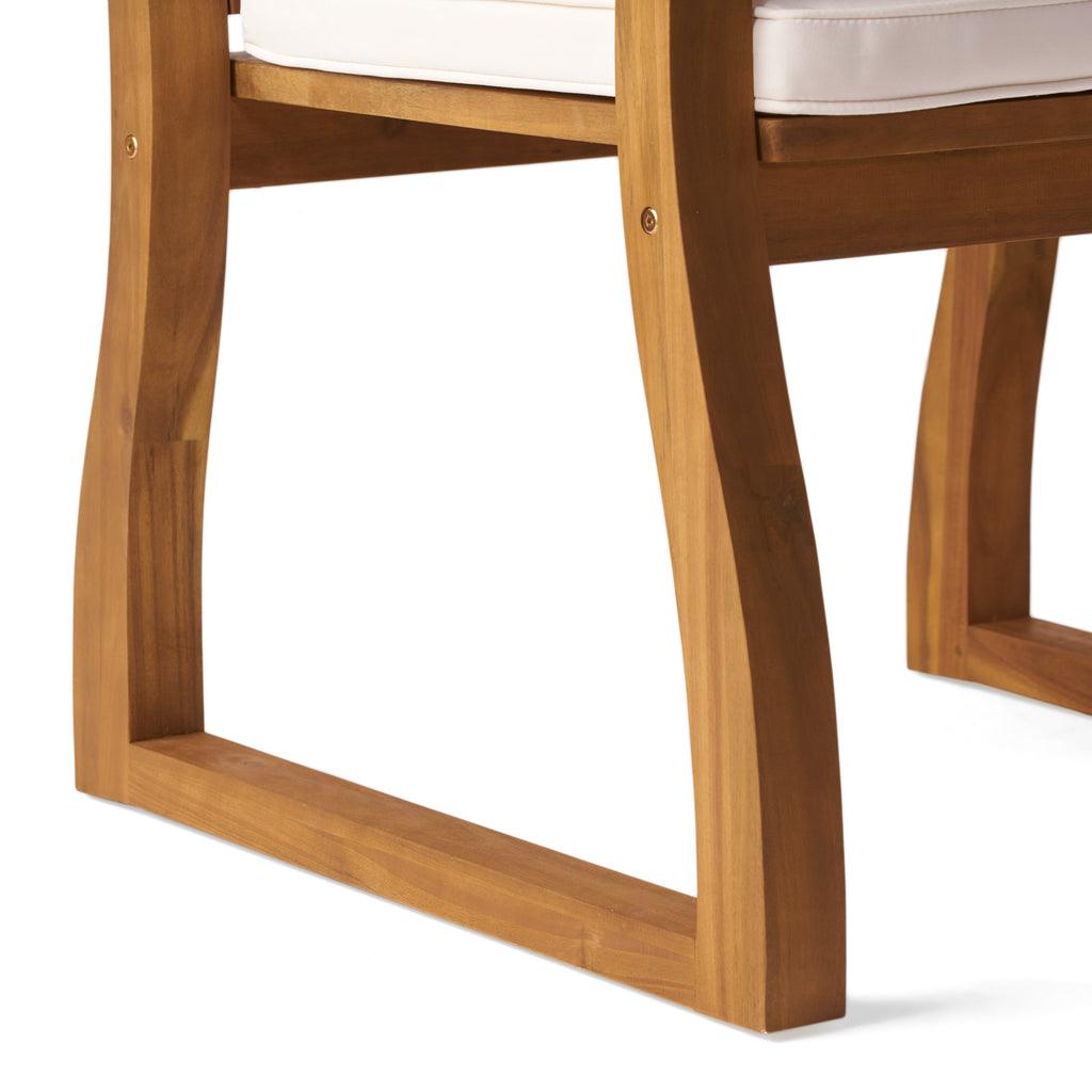 Mid-Century Modern Wood Armchair Upholstered Accent Chair for Living Room