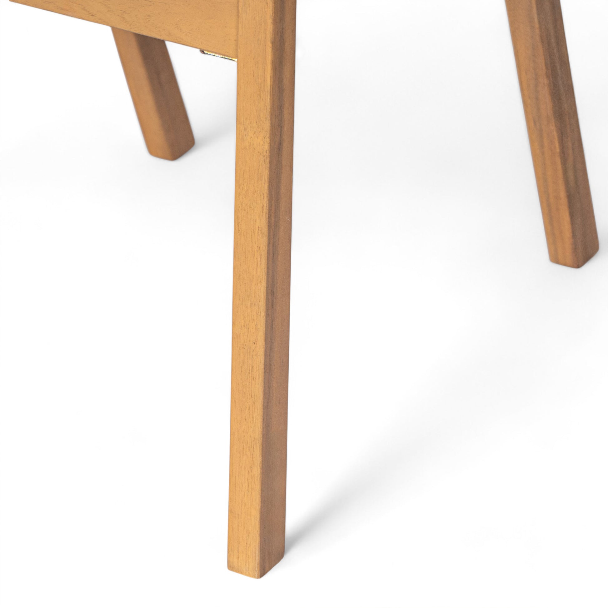 Teak Finish Outdoor Dining Chairs Set of 2 Wood Frame Patio Chairs with Textile