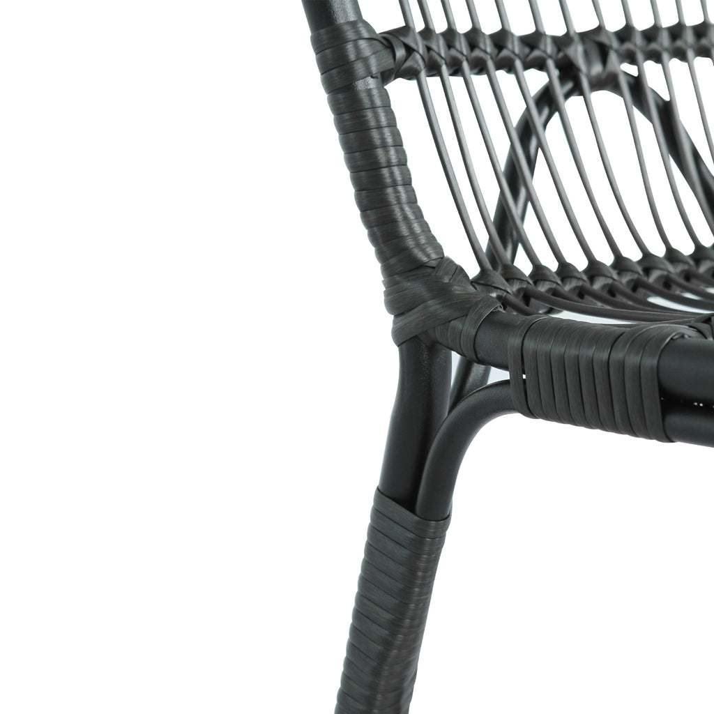 Outdoor Rattan Dining Chairs Set of 2 Wicker Patio Chairs with Washable Cushions