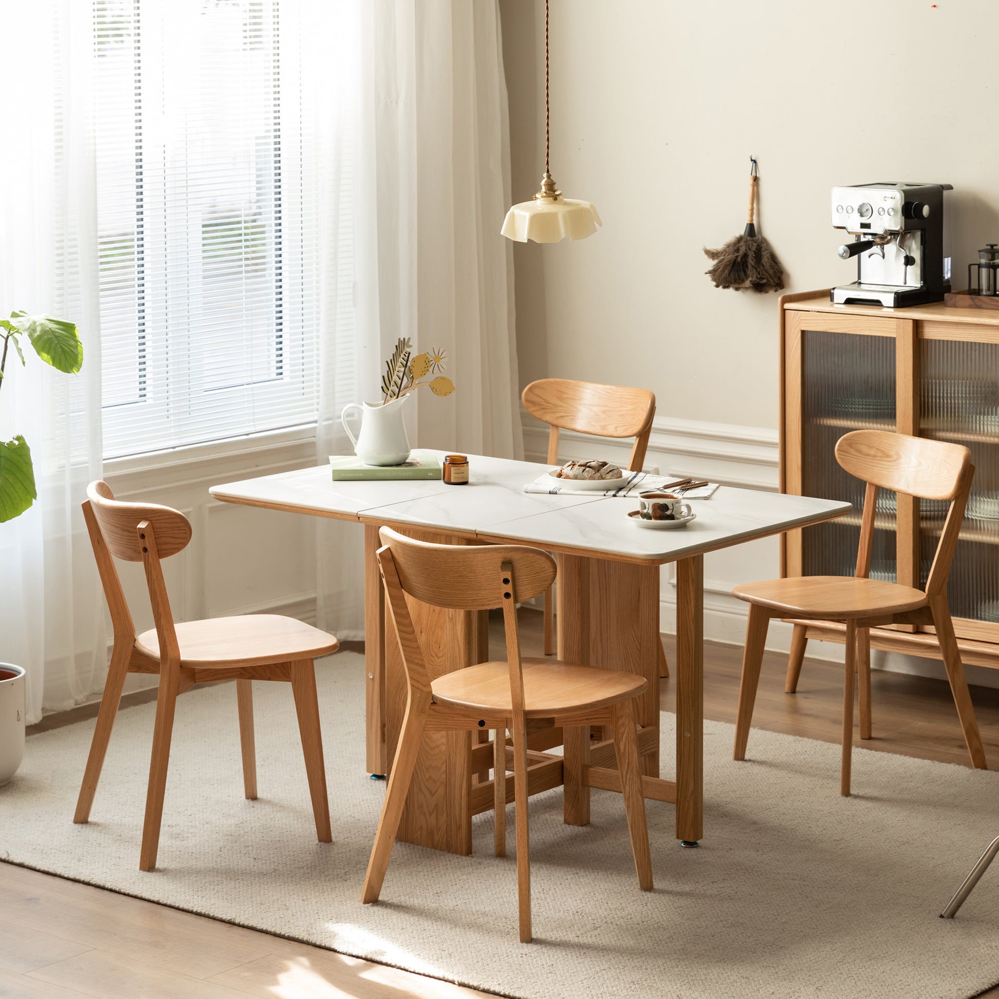 Set of 2 Rustic Solid Oak Wood Dining Chairs Kitchen 46.5x54x80cm