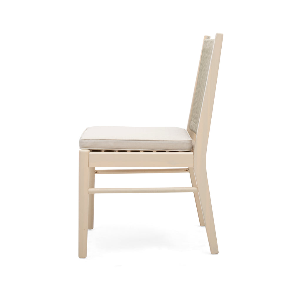 Outdoor Woven Back Dining Chair Set with Cushions, Weather Resistant Patio Seating