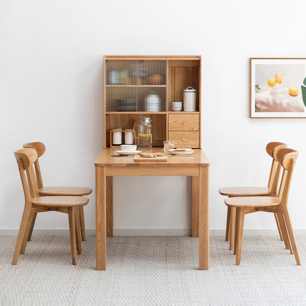 Set of 2 Rustic Solid Oak Wood Dining Chairs Kitchen 46.5x54x80cm