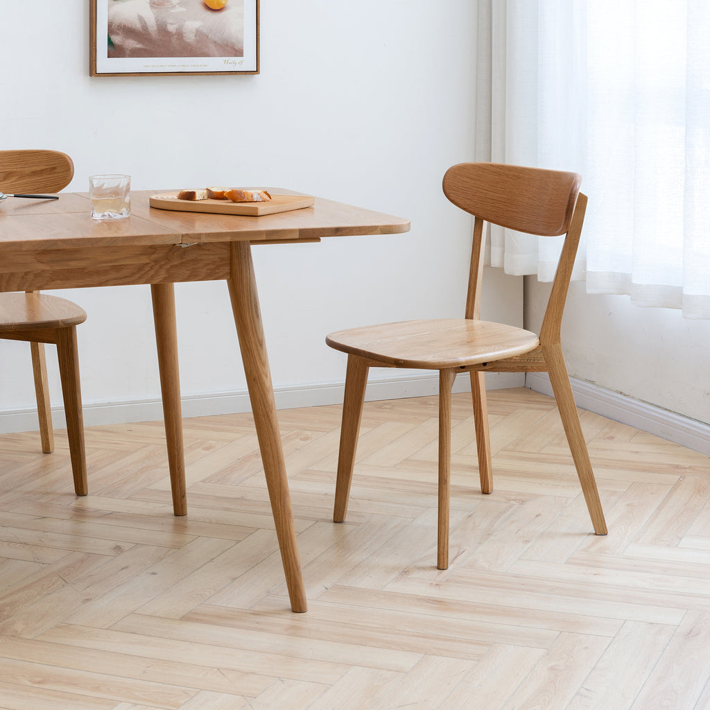 Set of 4 Classic Solid Oak Dining Chairs Premium Seats 46.5x54x80cm