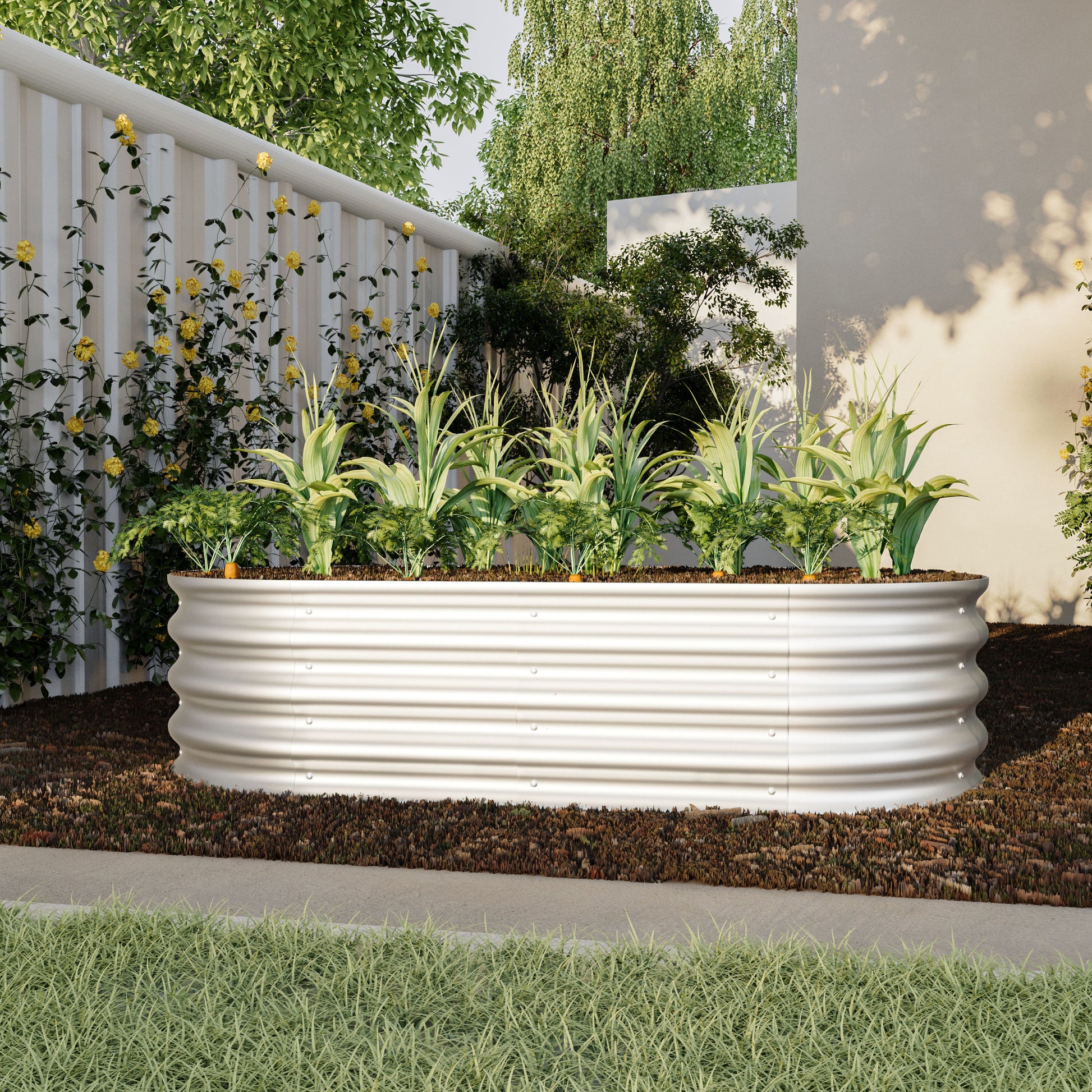 4x2x1ft Raised Garden Bed Kit, Galvanized Planter Raised Garden Beds for Outdoor for Vegetables,Flowers &Herbs, Heavy Duty, Rust-Resistant, Easy Assembly