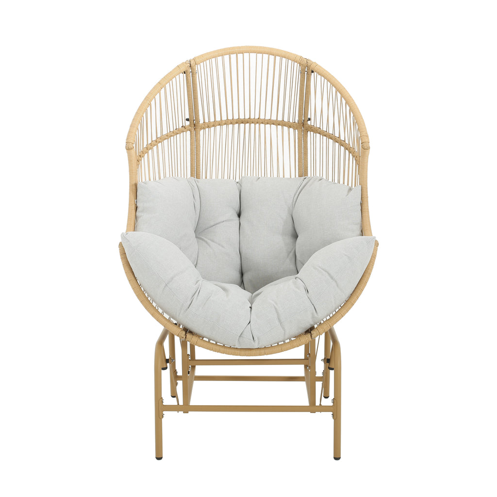 Palos Outdoor Wicker Glider Chair - Light Brown