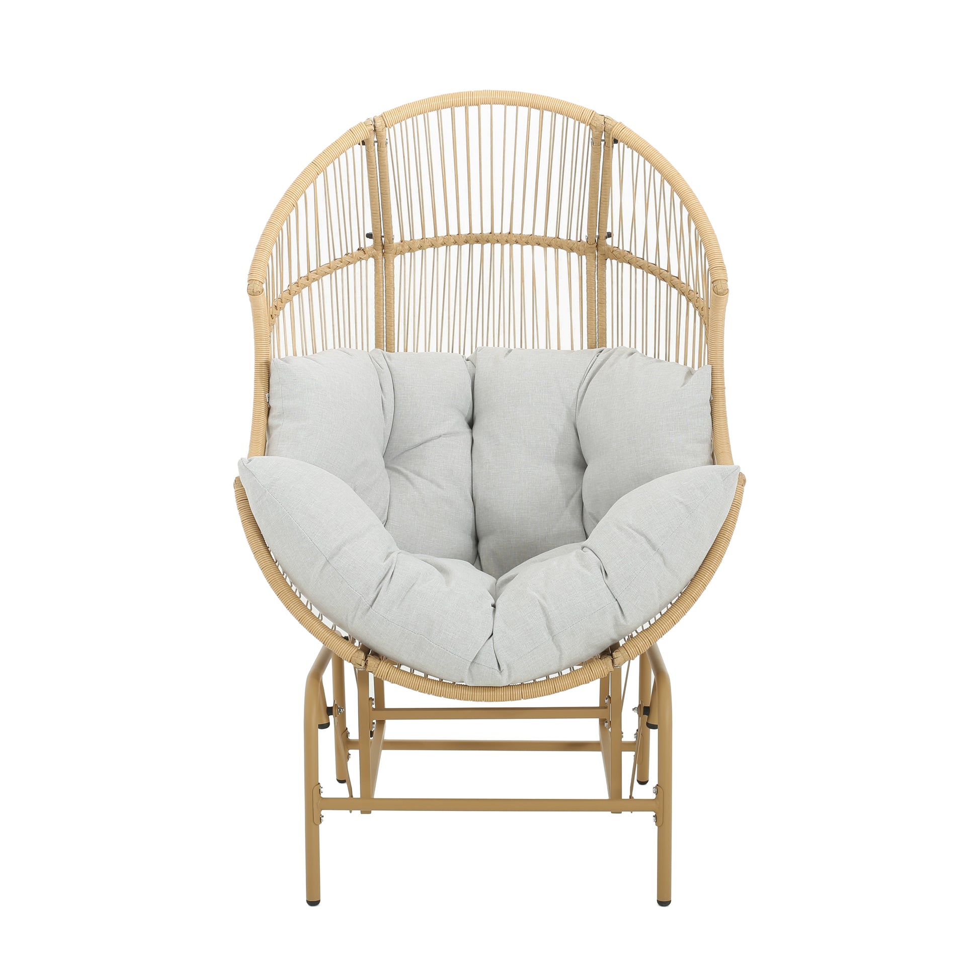 Palos Outdoor Wicker Glider Chair - Light Brown