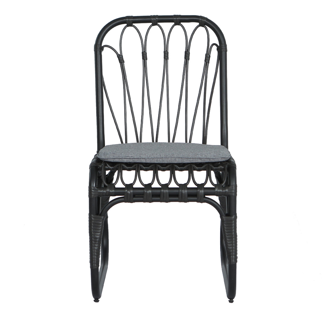 Outdoor Rattan Dining Chairs Set of 2 Wicker Patio Chairs with Washable Cushions