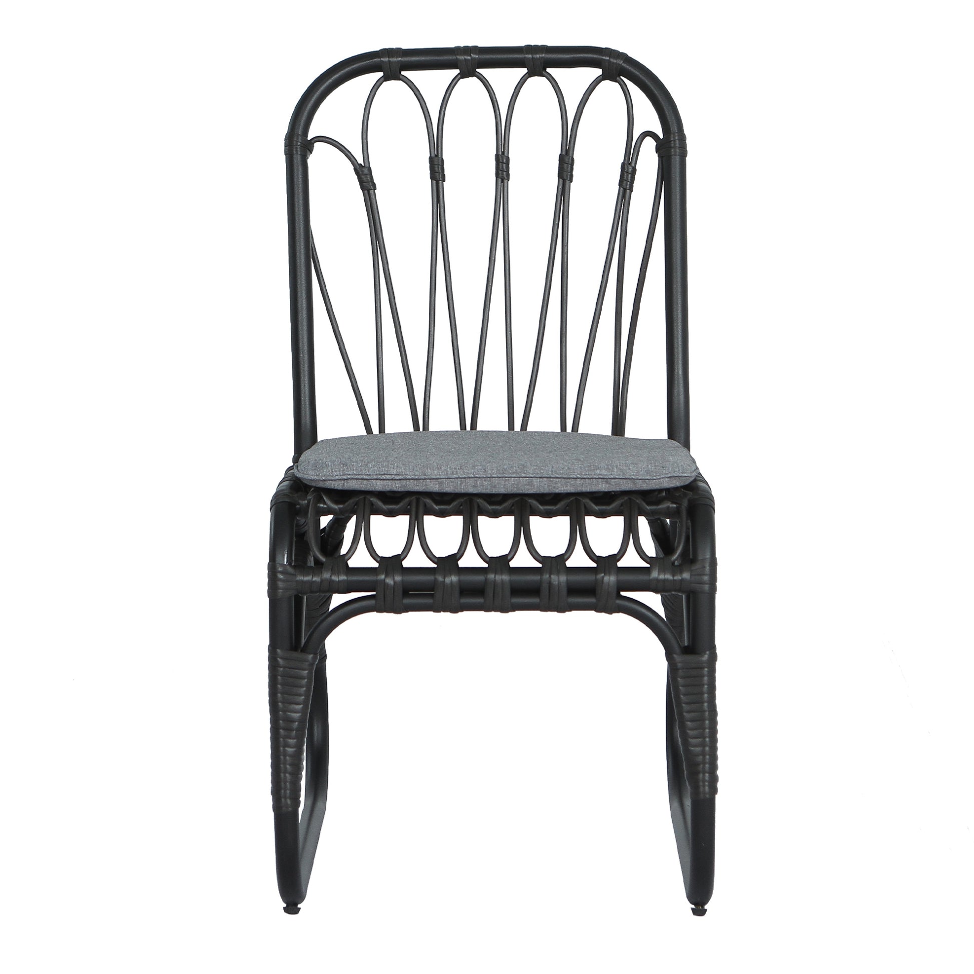 Outdoor Rattan Dining Chairs Set of 2 Wicker Patio Chairs with Washable Cushions