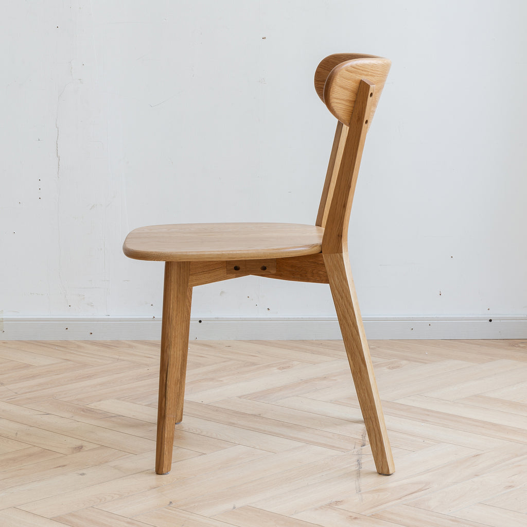 Set of 2 Rustic Solid Oak Wood Dining Chairs Kitchen 46.5x54x80cm