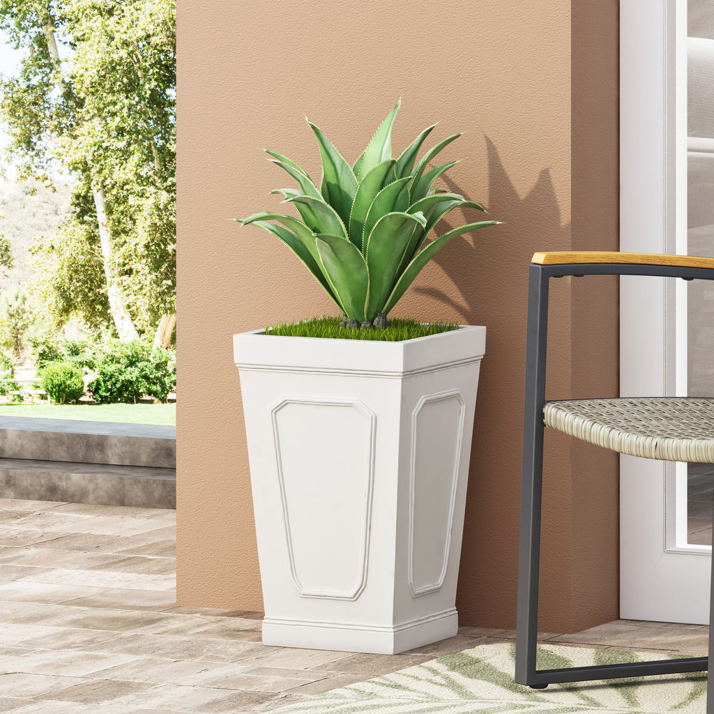 Tall Outdoor Planter Pots with Drainage Holes Decorative Flower Pots for Porch Patio Deck
