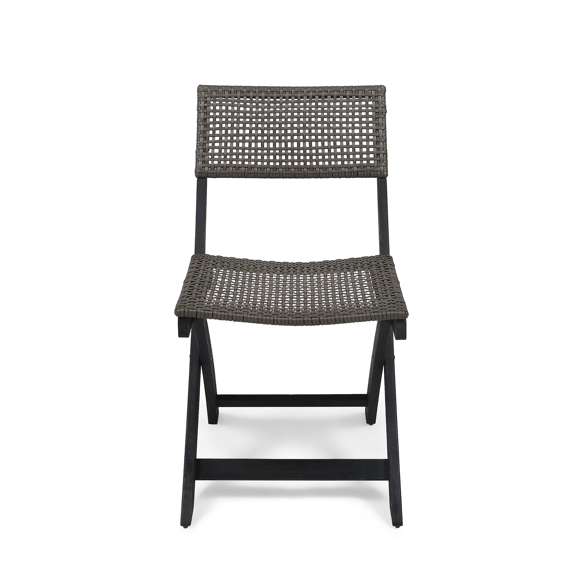 French Country Bistro Chairs Set of 2 Woven Back Dining Chairs for Indoor Outdoor