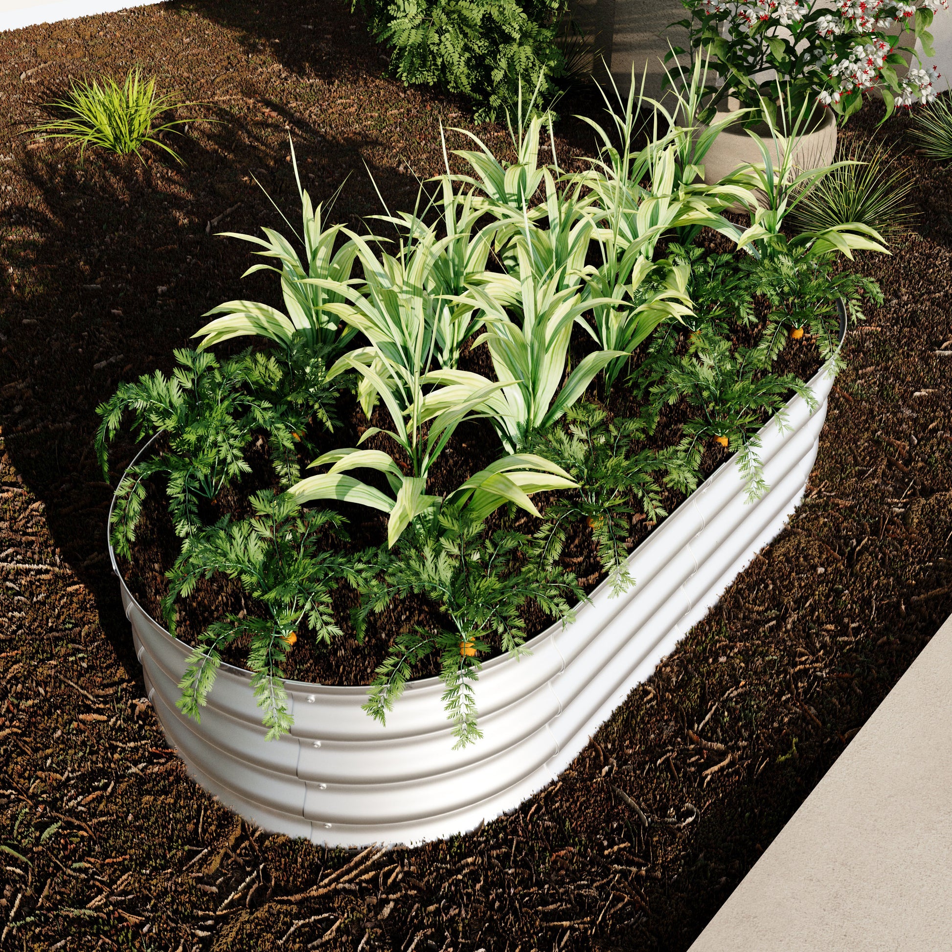4x2x1ft Raised Garden Bed Kit, Galvanized Planter Raised Garden Beds for Outdoor for Vegetables,Flowers &Herbs, Heavy Duty, Rust-Resistant, Easy Assembly