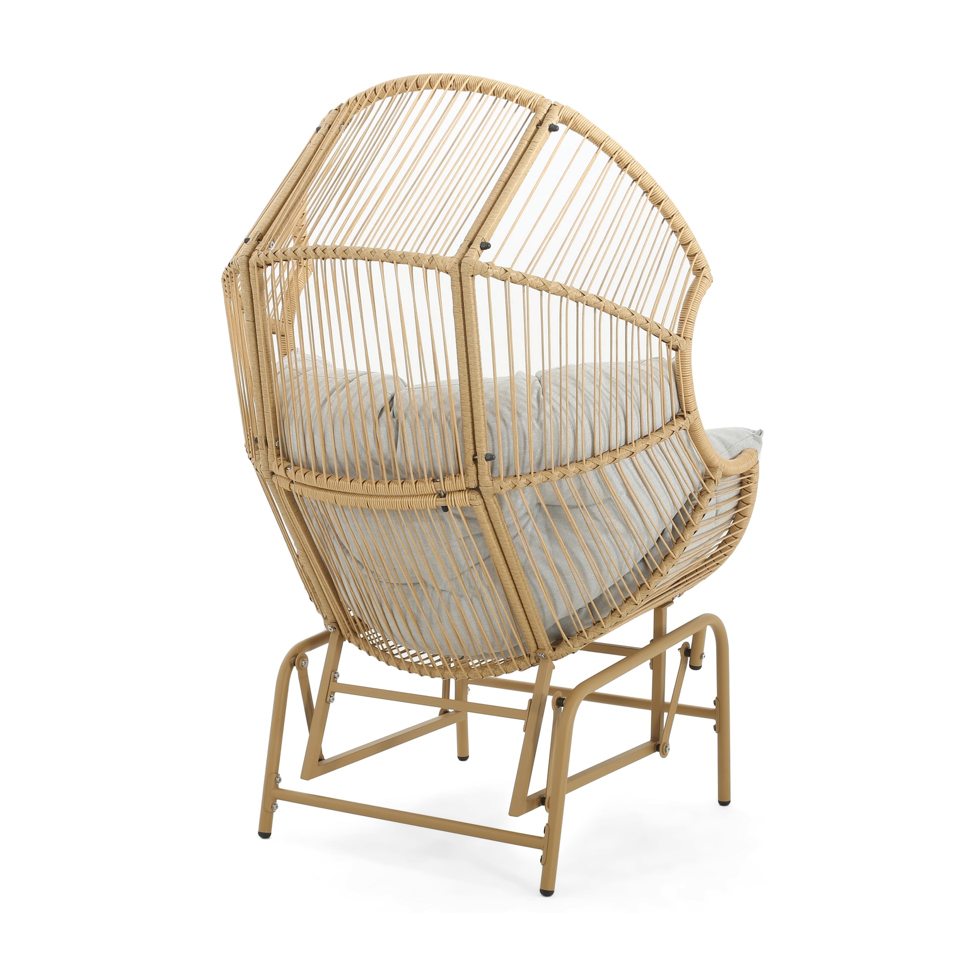 Palos Outdoor Wicker Glider Chair - Light Brown