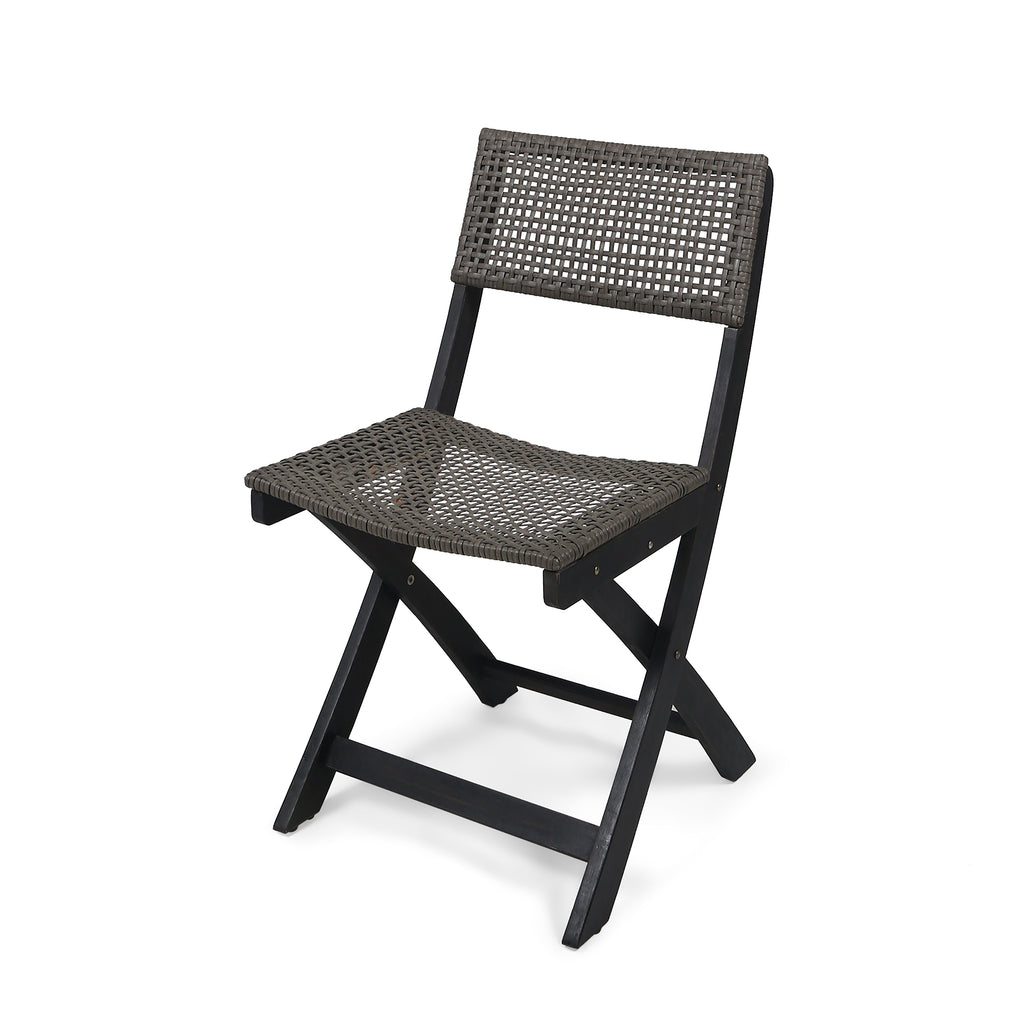 French Country Bistro Chairs Set of 2 Woven Back Dining Chairs for Indoor Outdoor