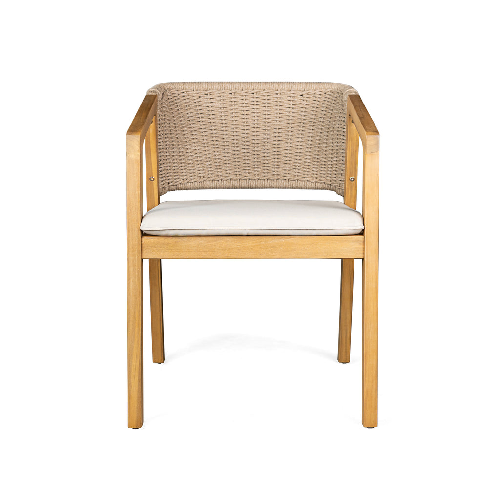 Outdoor Wicker Dining Chair Set with Cushions, 2-Pack, Weather Resistant Patio Seating