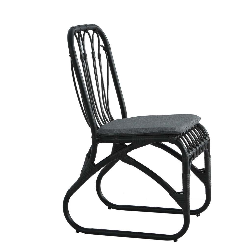 Outdoor Rattan Dining Chairs Set of 2 Wicker Patio Chairs with Washable Cushions