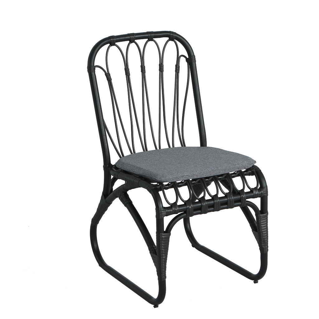 Outdoor Rattan Dining Chairs Set of 2 Wicker Patio Chairs with Washable Cushions