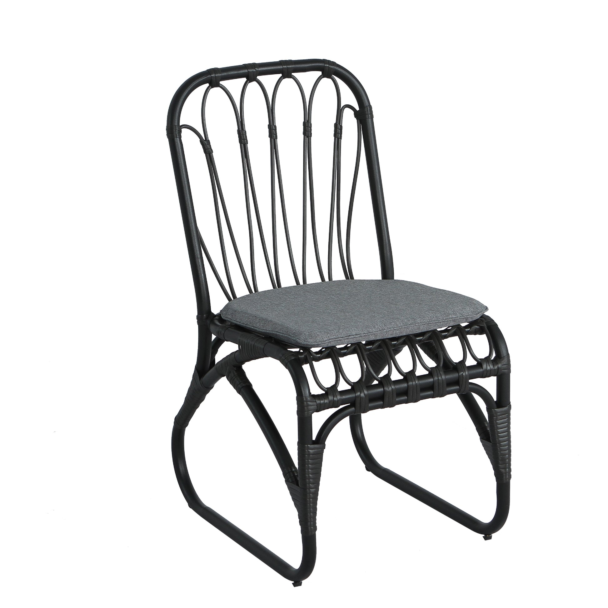 Outdoor Rattan Dining Chairs Set of 2 Wicker Patio Chairs with Washable Cushions