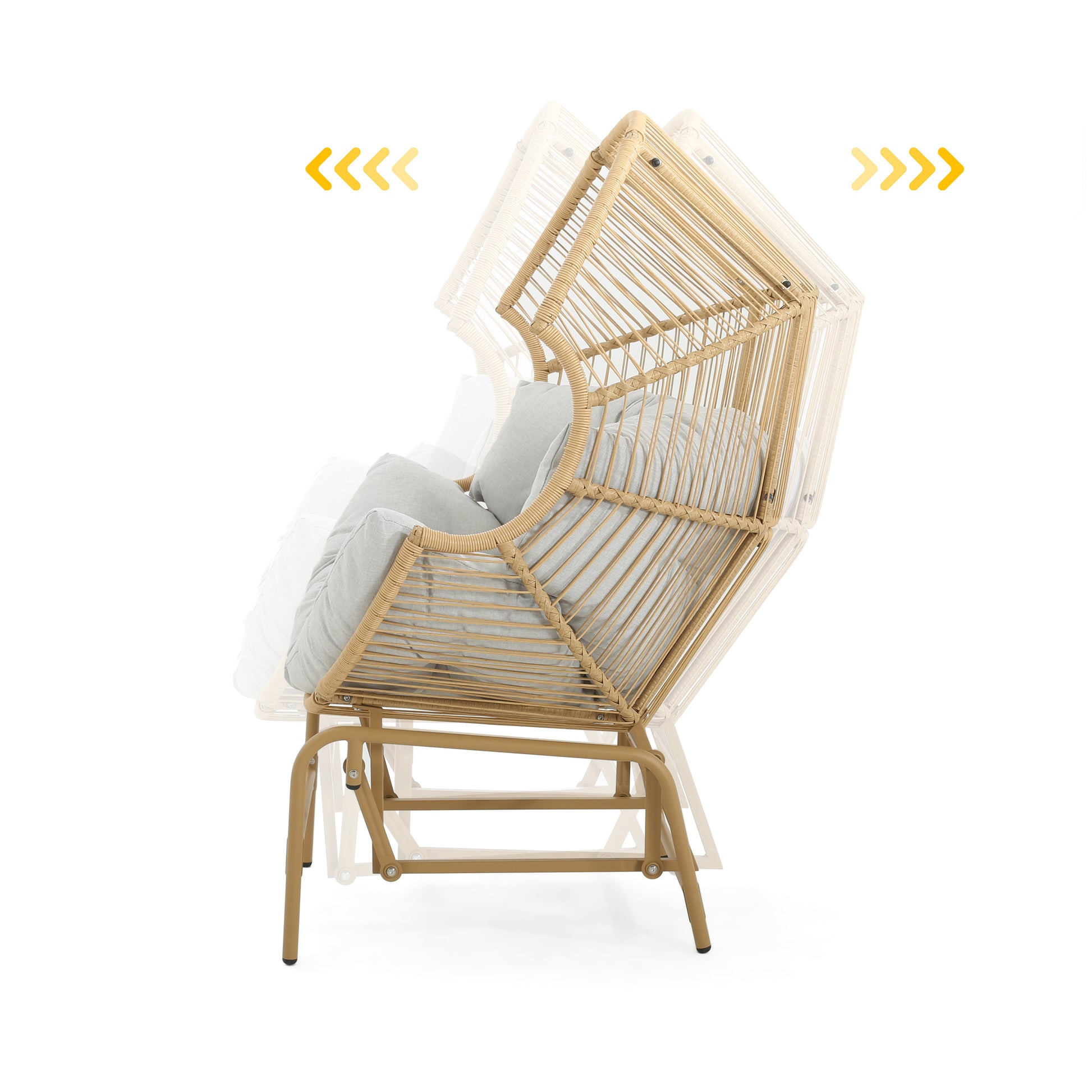 Palos Outdoor Wicker Glider Chair - Light Brown