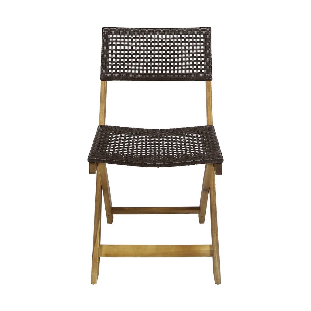 French Country Bistro Chairs Set of 2 Woven Back Dining Chairs for Indoor Outdoor