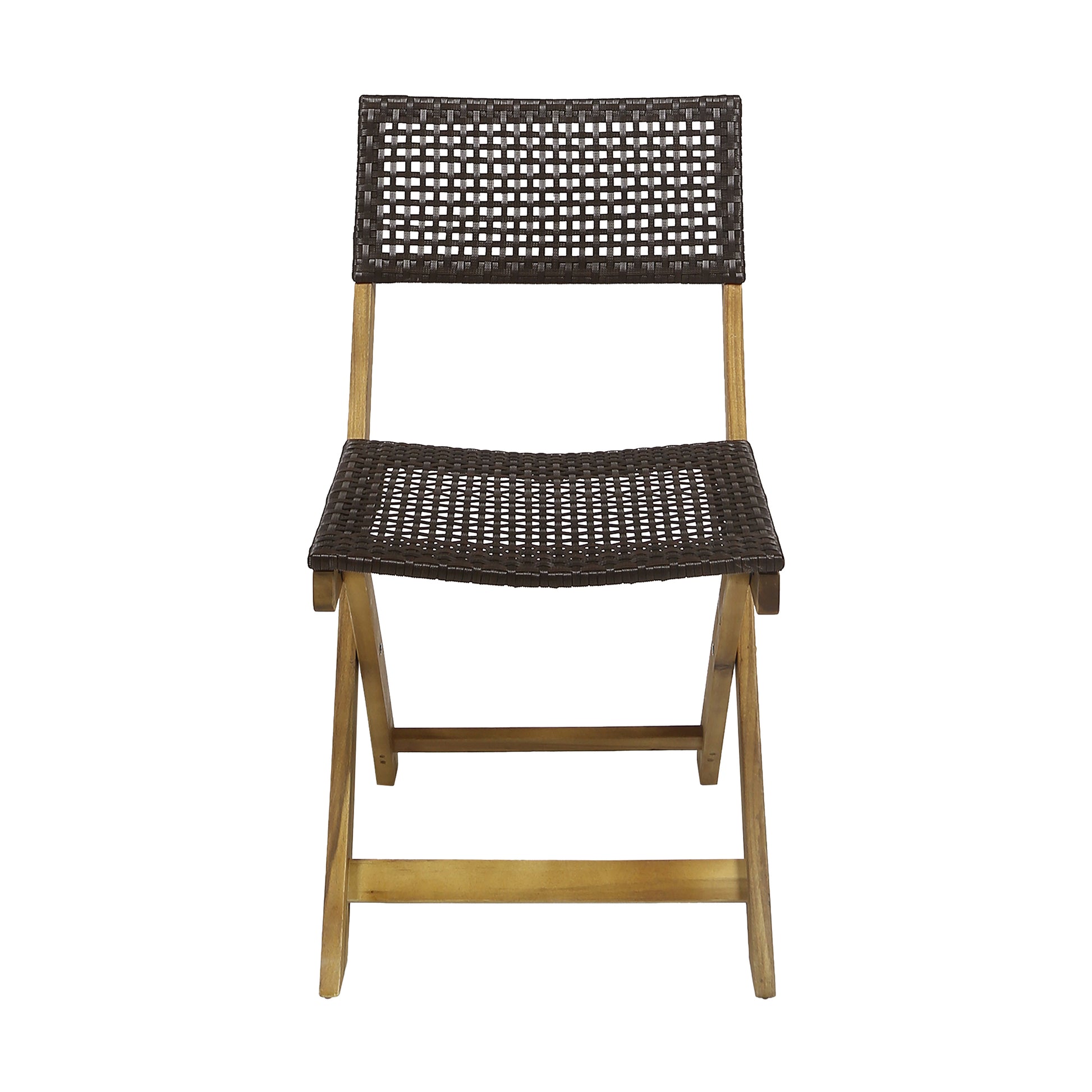 French Country Bistro Chairs Set of 2 Woven Back Dining Chairs for Indoor Outdoor