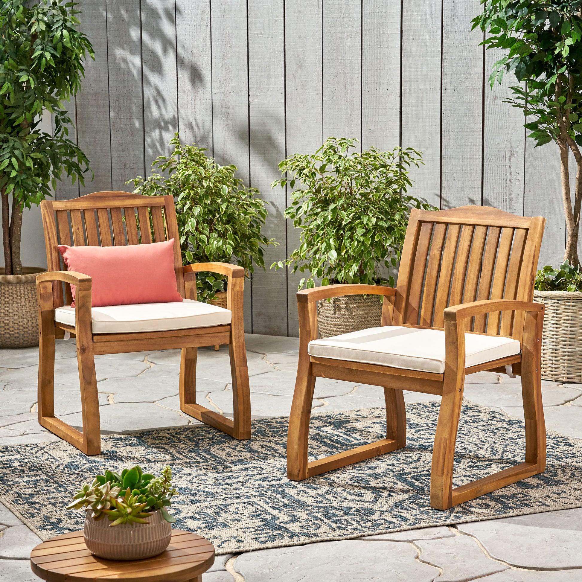 Mid-Century Modern Wood Armchair Upholstered Accent Chair for Living Room