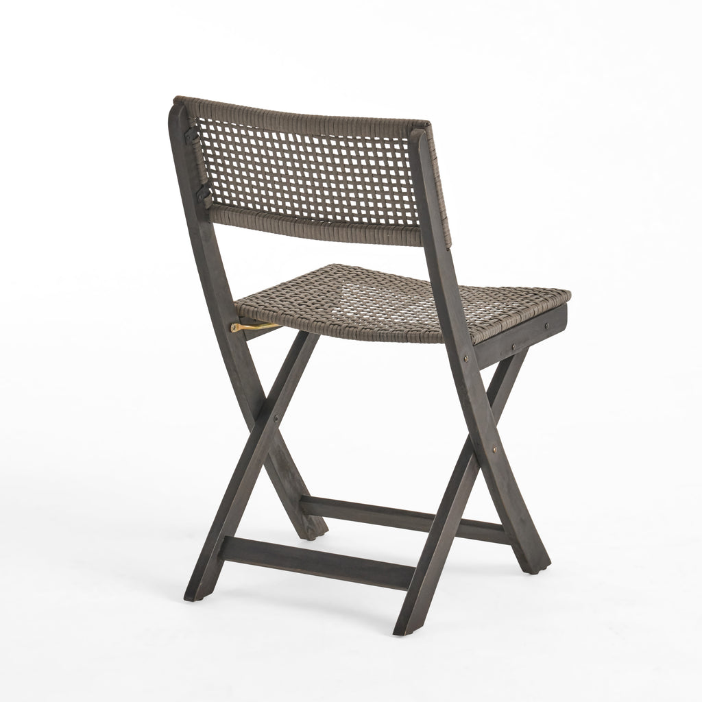 French Country Bistro Chairs Set of 2 Woven Back Dining Chairs for Indoor Outdoor