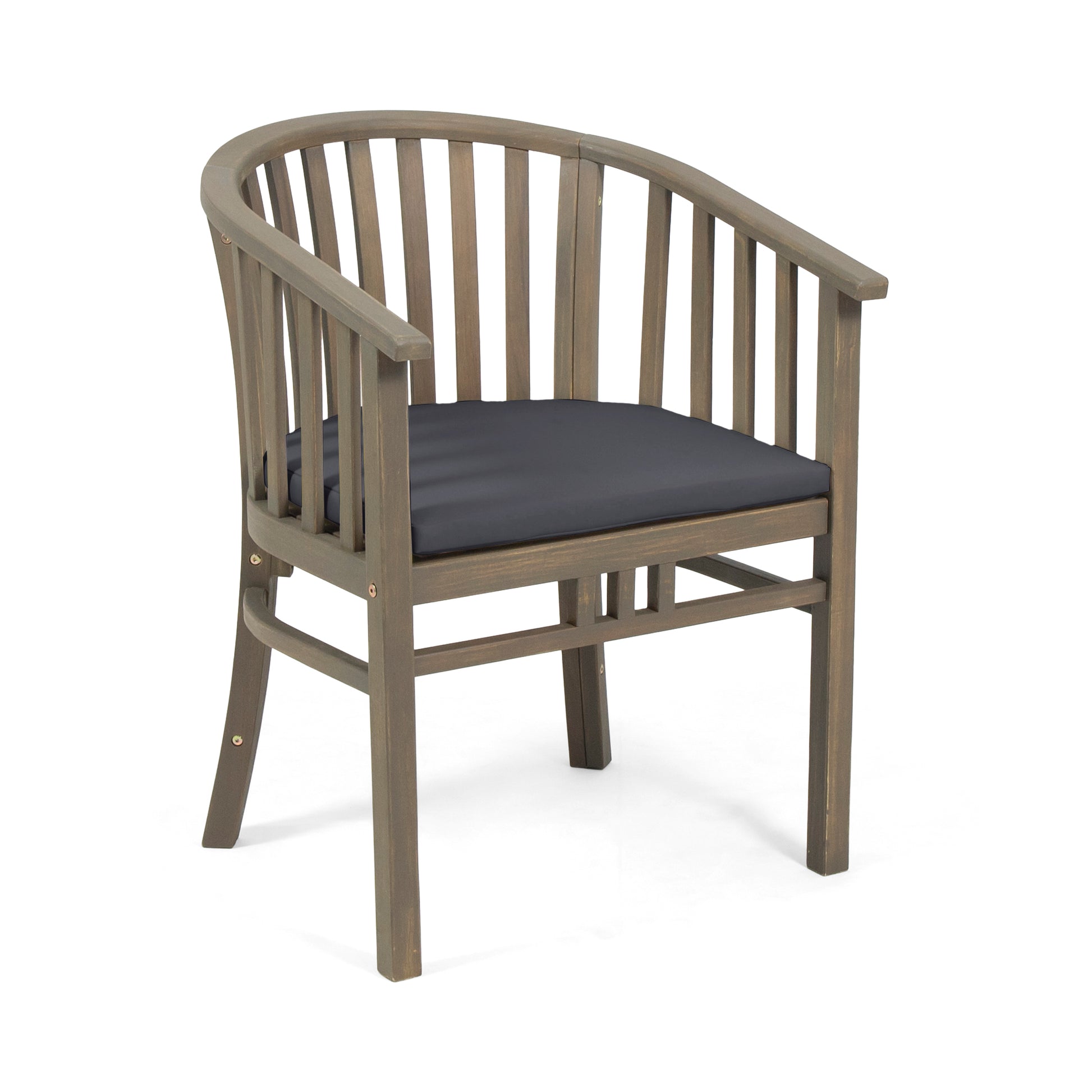 Outdoor Wooden Dining Chair Set with Cushions, 2-Pack, Weather Resistant Patio Seating