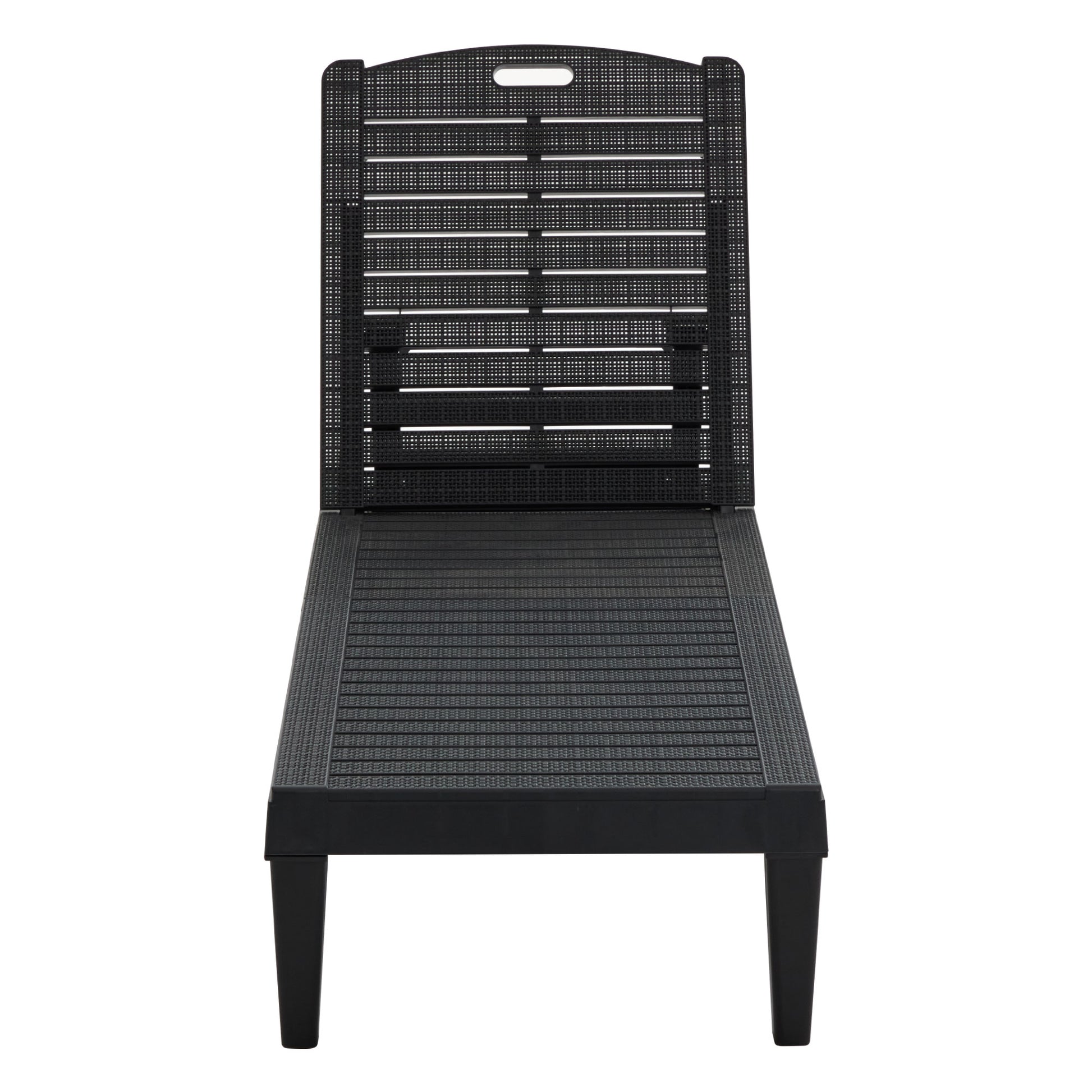 2-Piece Outdoor Chaise Lounges Resin Pool Lounge Chairs Outdoor Chaise Lounge Chair Set with Adjustable Backrest (Set of 2) for Patio, Poolside or Beach, Black