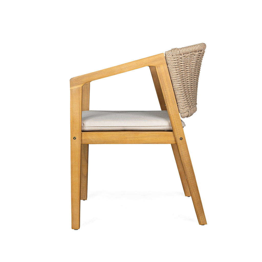 Outdoor Wicker Dining Chair Set with Cushions, 2-Pack, Weather Resistant Patio Seating