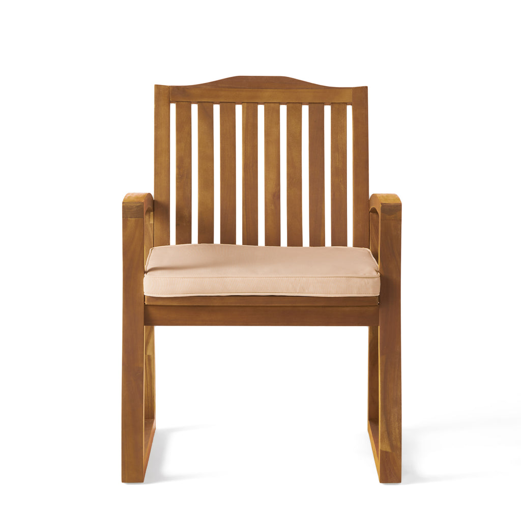 Mid-Century Modern Wood Armchair Upholstered Accent Chair for Living Room
