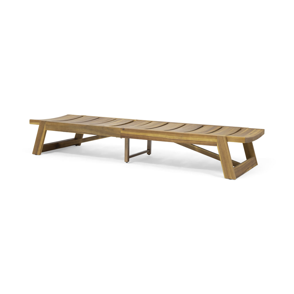 Outdoor Chaise Lounge, Solid Wood Patio Recliner, Weather Resistant for Pool & Backyard