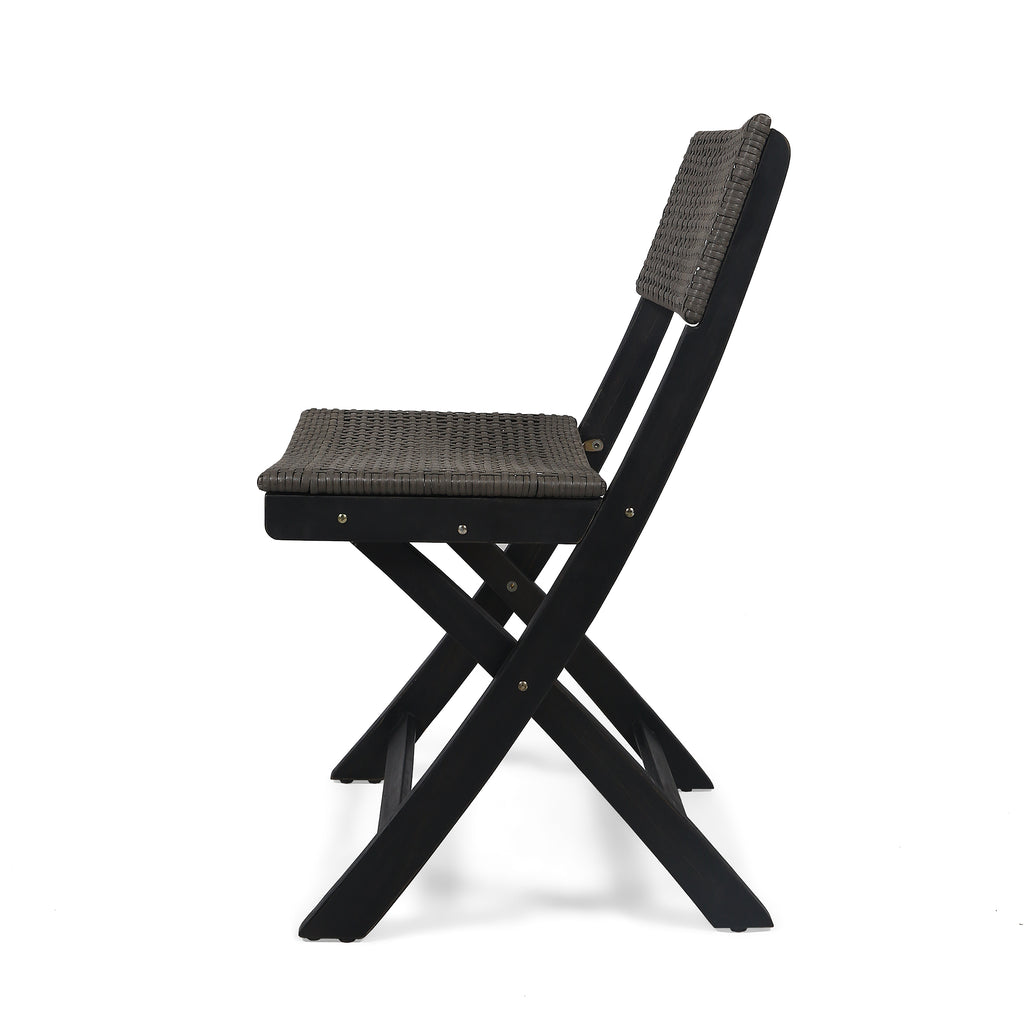French Country Bistro Chairs Set of 2 Woven Back Dining Chairs for Indoor Outdoor