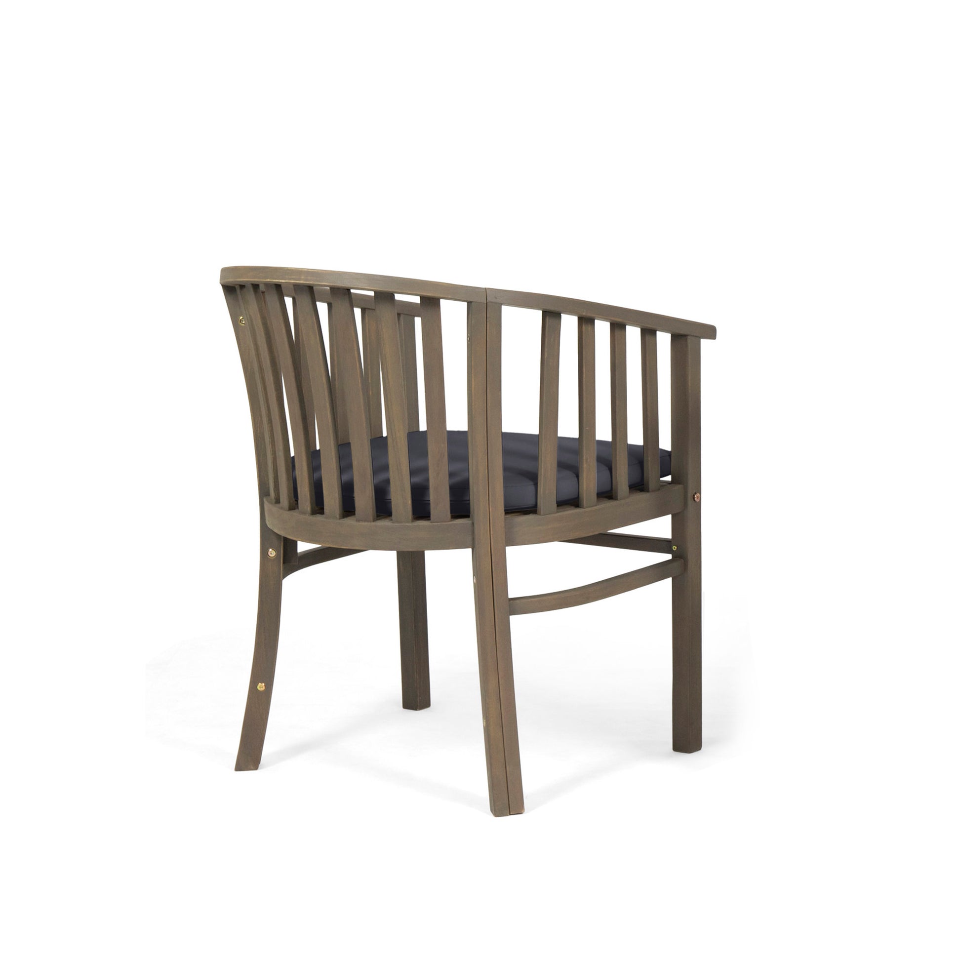 Outdoor Wooden Dining Chair Set with Cushions, 2-Pack, Weather Resistant Patio Seating