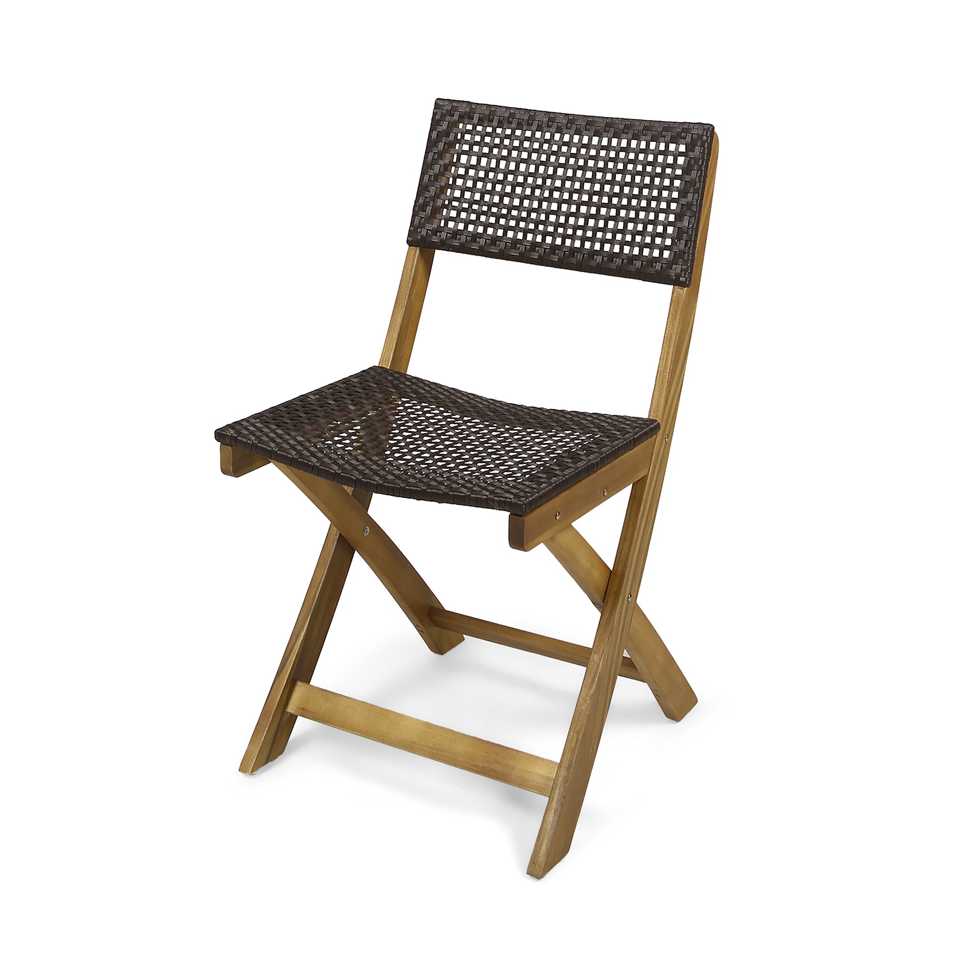 French Country Bistro Chairs Set of 2 Woven Back Dining Chairs for Indoor Outdoor