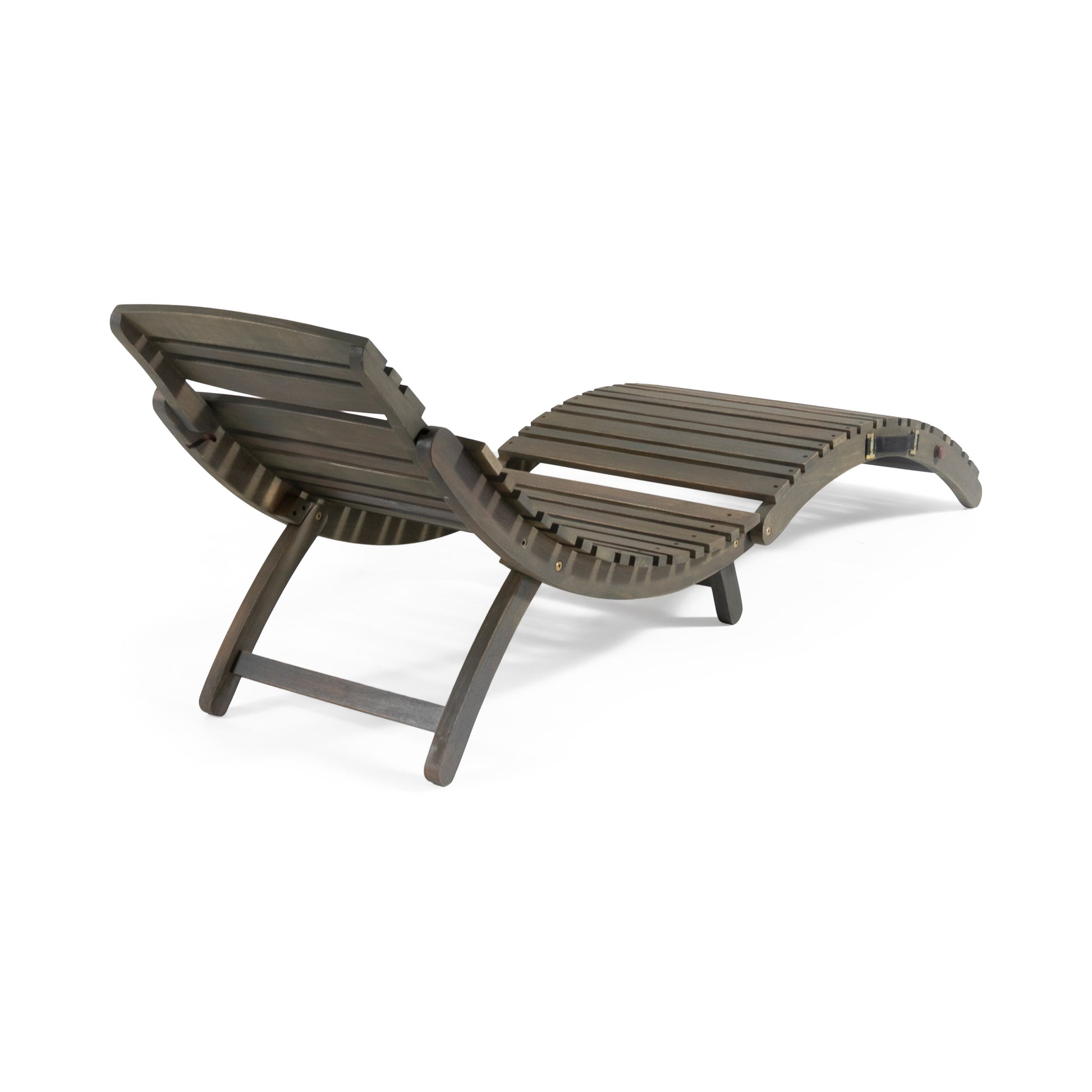LAHAINA WOOD FOLDABLE CHAISE LOUNGE - GREY