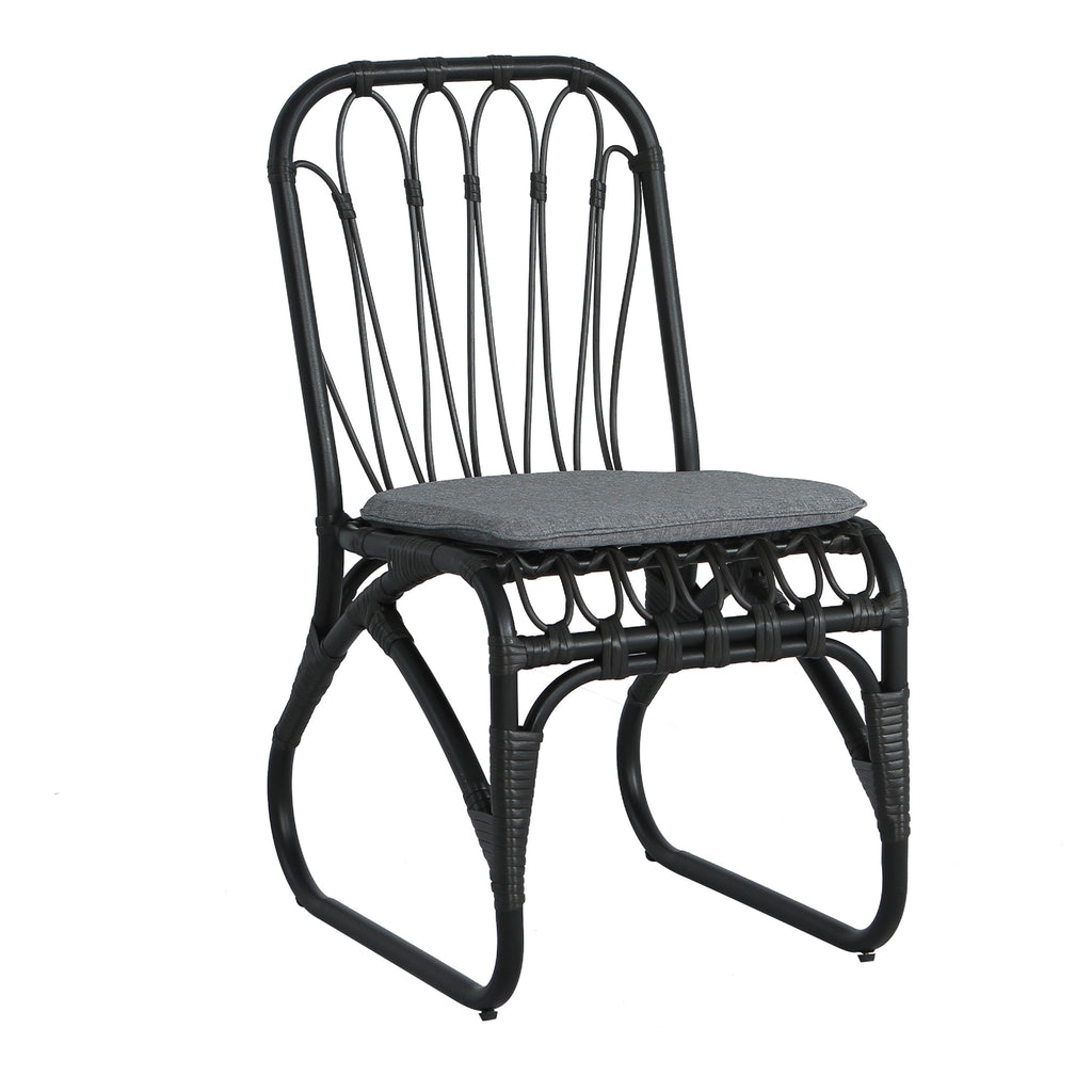 Outdoor Rattan Dining Chairs Set of 2 Wicker Patio Chairs with Washable Cushions