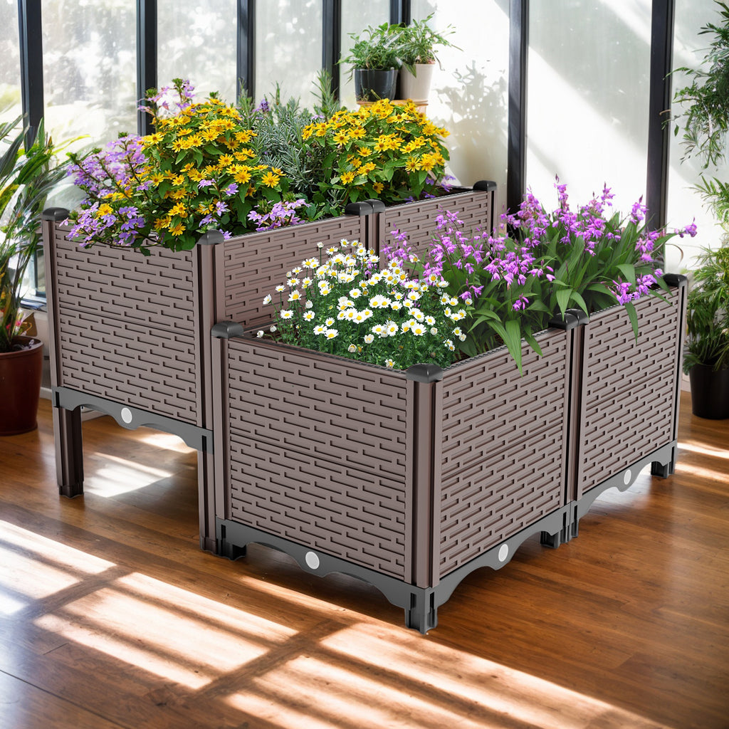 Self Watering Raised Garden Bed Kit Elevated Planter Boxes for Outdoor Flowers Vegetables Herbs