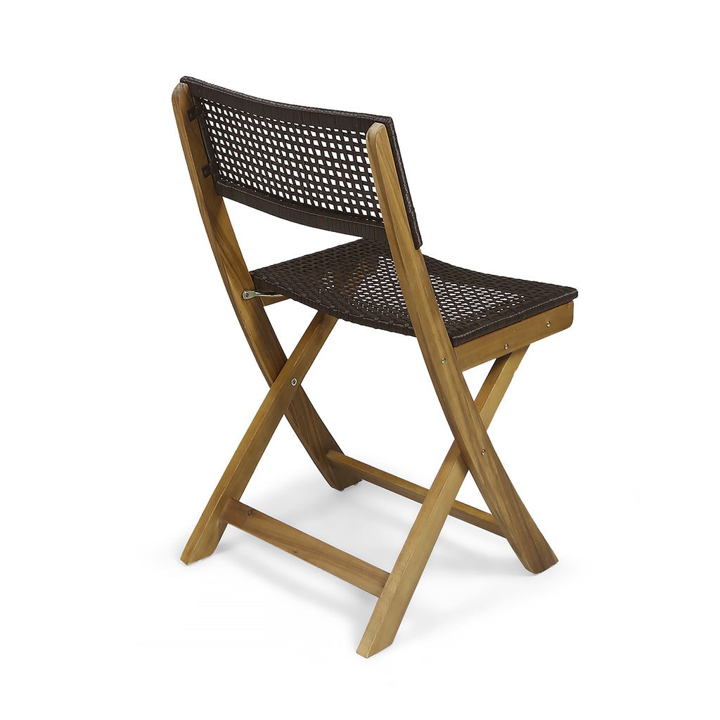 French Country Bistro Chairs Set of 2 Woven Back Dining Chairs for Indoor Outdoor