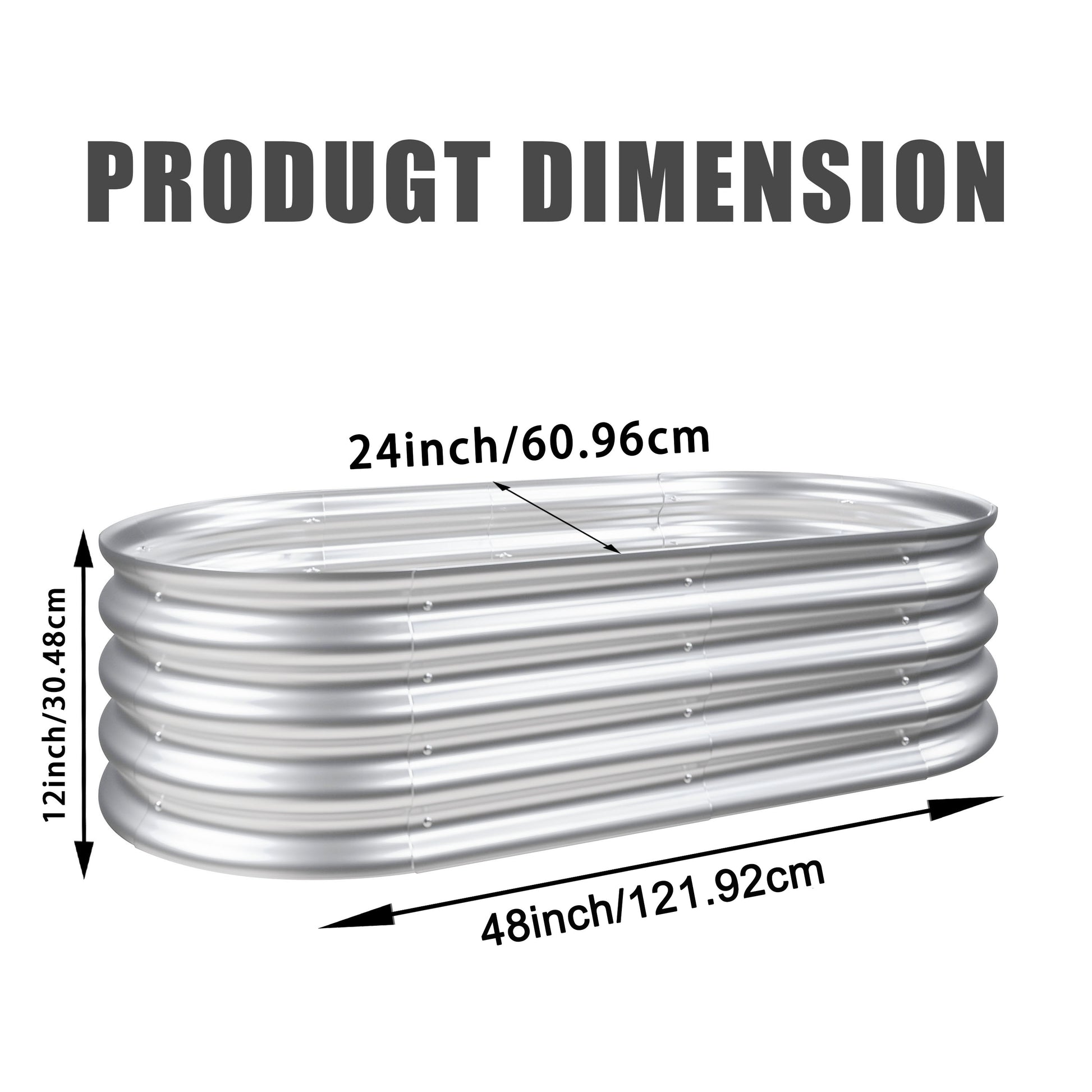 4x2x1ft Raised Garden Bed Kit, Galvanized Planter Raised Garden Beds for Outdoor for Vegetables,Flowers &Herbs, Heavy Duty, Rust-Resistant, Easy Assembly