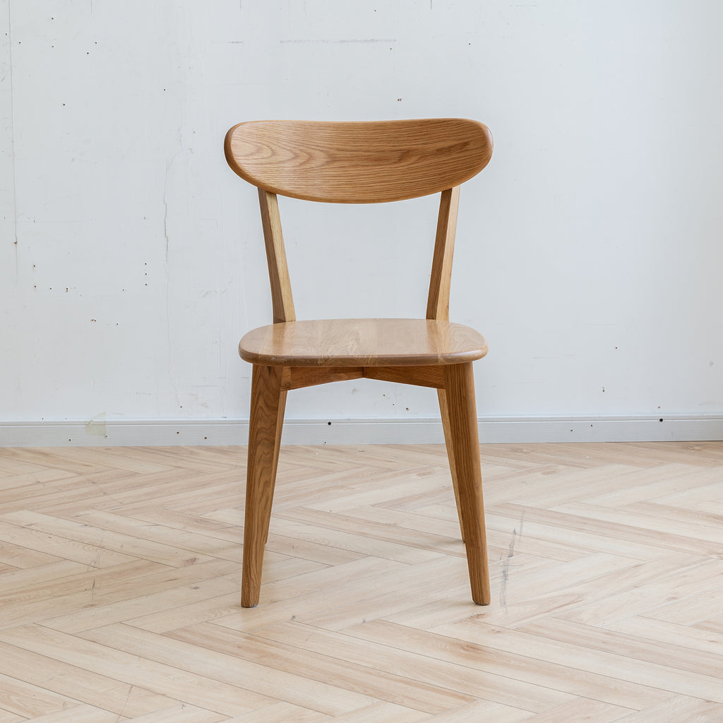 Set of 2 Rustic Solid Oak Wood Dining Chairs Kitchen 46.5x54x80cm