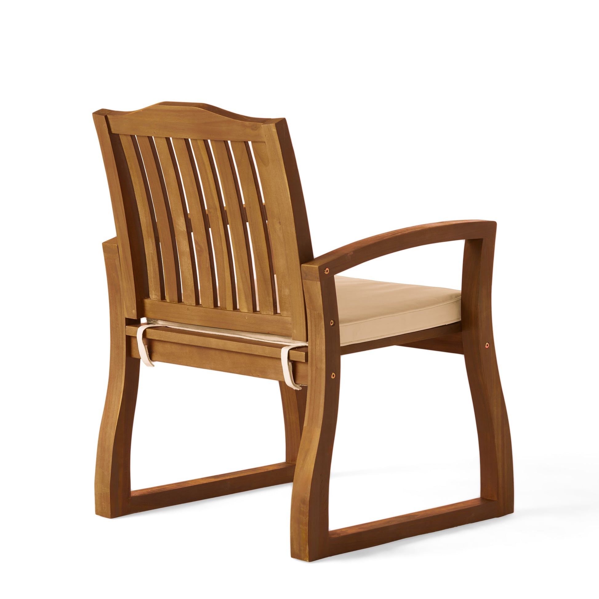 Mid-Century Modern Wood Armchair Upholstered Accent Chair for Living Room