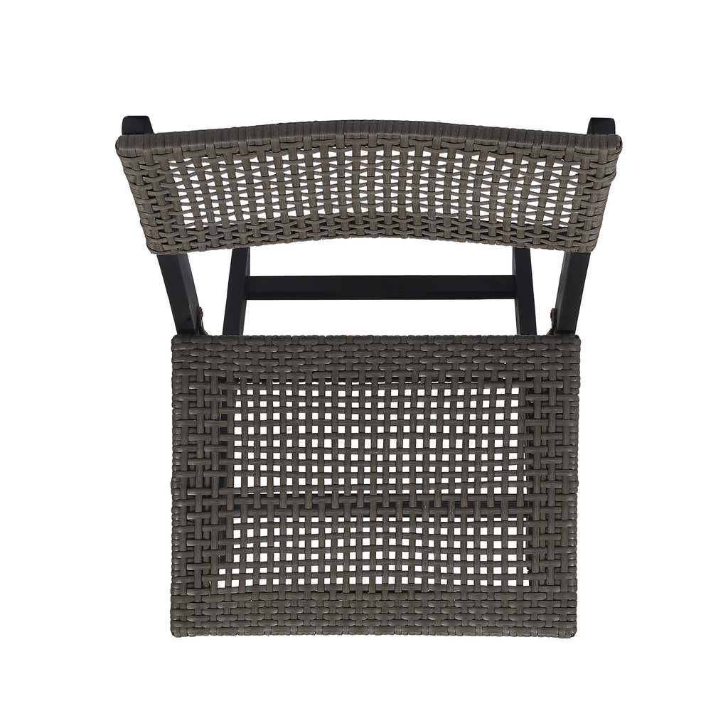 French Country Bistro Chairs Set of 2 Woven Back Dining Chairs for Indoor Outdoor